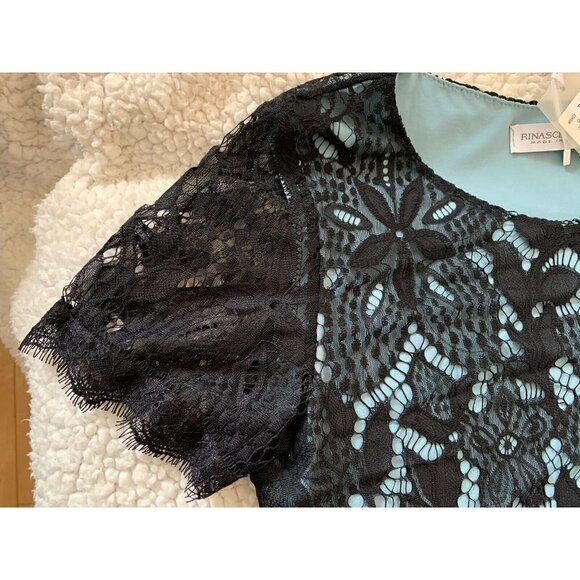 NWT Rinascimento Dress Blue Black Size Small Made in Italy Knee Length Cocktail - Picture 10 of 12